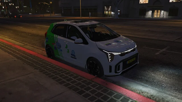 At night with the LED headlamps on