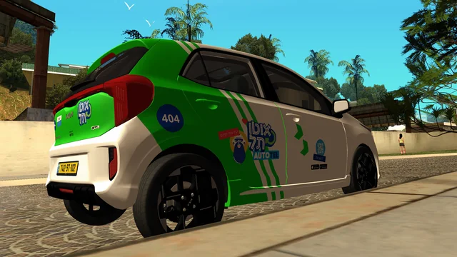 Kia Picanto 2024 Autotel: The Kia Picanto 2024 in full Autotel colours: Tel Aviv's car-sharing car, now in Los Santos.