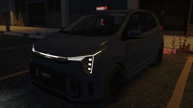 The front LED signature at night