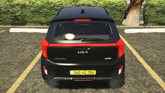 Straight rear view with the Israeli plate